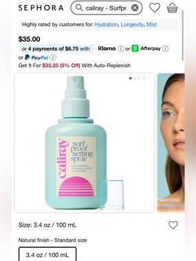 Caliray Surf Proof Setting Spray